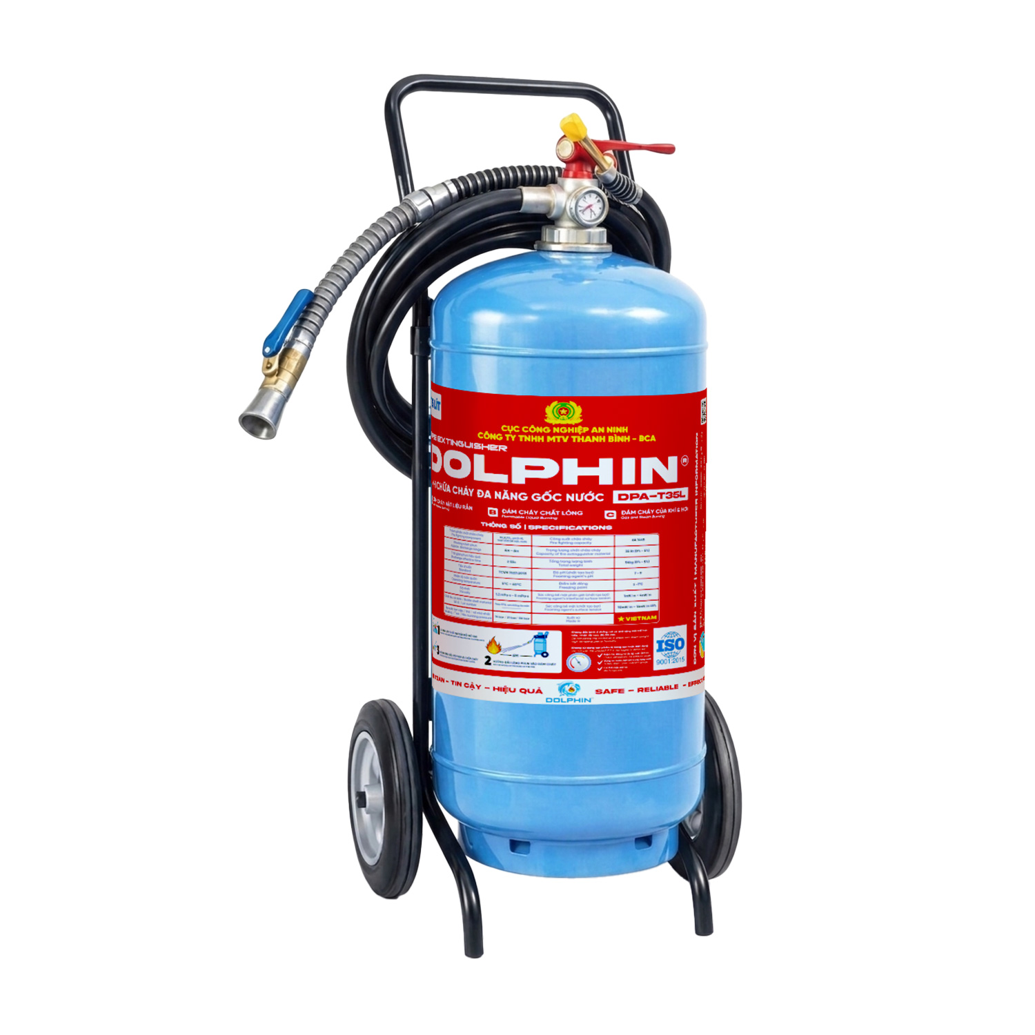 Bình chữa cháy gốc nước xe đẩy Dolphin DPA-T35L 35 lít